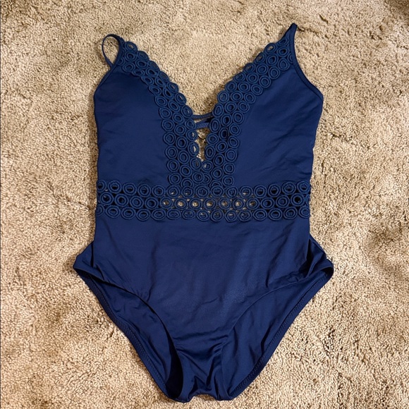 BECCA Other - Becca high cut large blue swim suit
